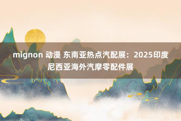 mignon 动漫 东南亚热点汽配展：2025印度尼西亚海外汽摩零配件展