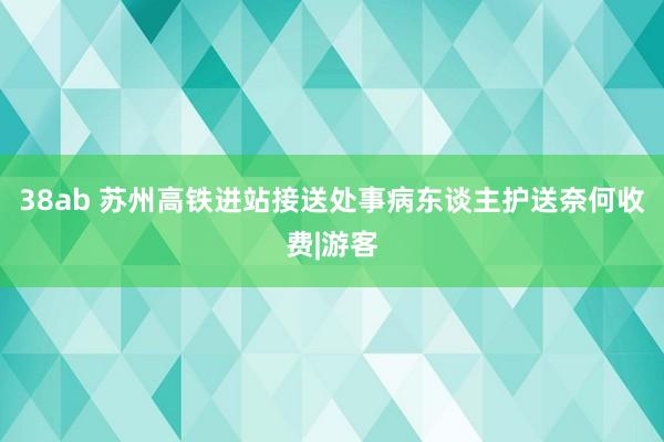 38ab 苏州高铁进站接送处事病东谈主护送奈何收费|游客