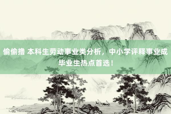 偷偷撸 本科生劳动事业类分析，中小学评释事业成毕业生热点首选！