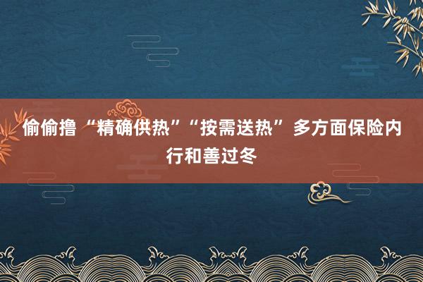 偷偷撸 “精确供热”“按需送热” 多方面保险内行和善过冬